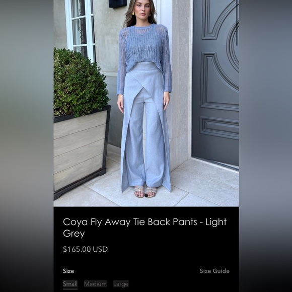 Pants - #227 “ THE COYA FLY AWAY TIE BACK PANTS”